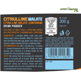 BioTech Usa Citrulline Malate 300g Geschmacksneutral