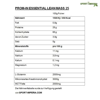 PROM-IN Lean Mass 25 | 1500g Vanille