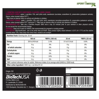 BioTech Usa L-Carnitine 3000 Liquid 20 x 25 ml